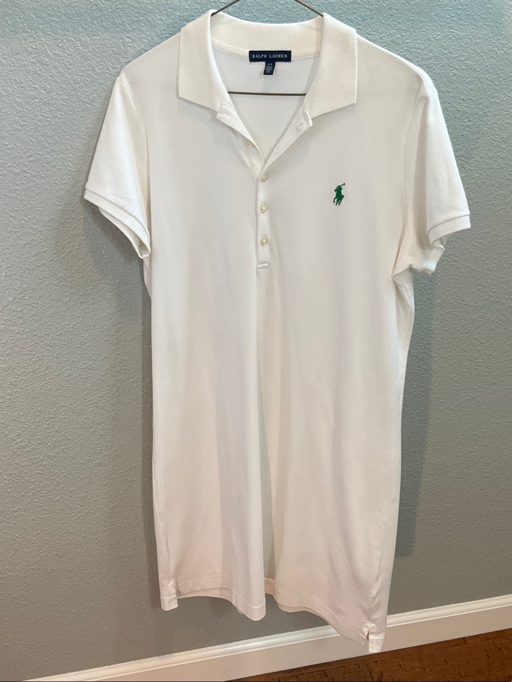 Ralph Lauren White Polo Dress with Green Pony Logo
